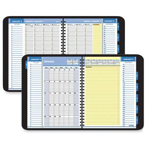 At-A-Glance QuickNotes Appointment Book - Weekly, Monthly - 8.25" x 10.87" - January till December - 8:00 AM to 8:45 PM - 1 Week Per 2 Page(s) - Black