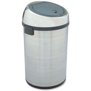 Safco Motion Activated Receptacle - 17gal Capacity - 28" Height x 18.5" Width x 18.5" Depth - Steel - Stainless Steel
