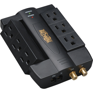 SURGE PROTECTOR DIRECT PLUG IN NEMA $50K 6OUT SWIVEL RJ11 COAX JLE