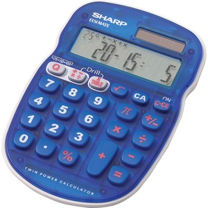 Sharp Handheld Simple Calculator - 10 Character(s) - LCD - Solar, Battery Powered