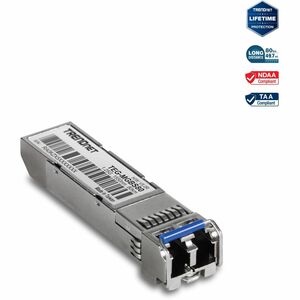 TRENDnet SFP to RJ45 Mini-GBIC Single-Mode LC Module; TEG-MGBS80; Mini-GBIC Module for Single Mode Fiber; LC Connector Type; Up to 80 Km (49.7 Miles); 1.25Gbps Gigabit Ethernet; Lifetime Protection