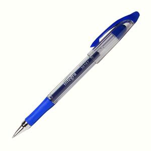 Integra Gel Stick Pen with Grip - 0.5 mm Pen Point Size - Blue Ink - Blue Barrel - 1 Each