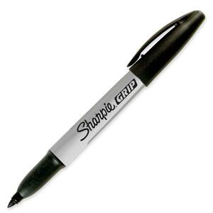 Sanford Sharpie Grip Marker - Black Ink - 1 Dozen