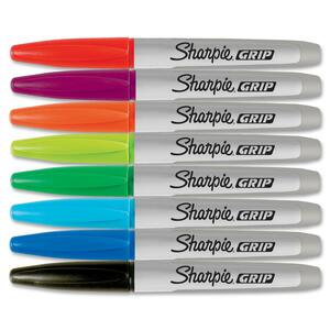 Sanford Sharpie Grip Marker - Assorted Ink - 8 / Set