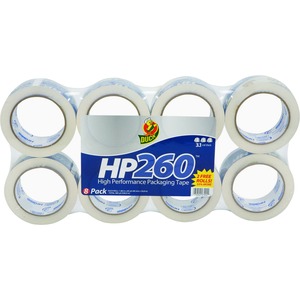 Duck HP260 High Performance Sealing Tape - 2" Width x 60yd Length - 3" Core - 8 / Pack - Clear