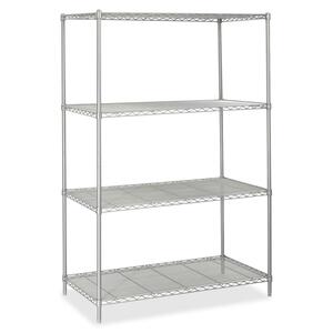 Safco 5294GR Industrial Wire Shelving - 48" x 24" x 72" - 4 x Shelf(ves) - Metallic Gray