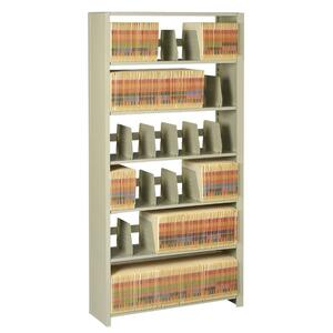 Tennsco Starter Shelve - 48" x 12" x 76" - Steel - 6 x Shelf(ves) - Letter - Sand