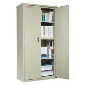 FireKing Storage Cabinet - 36" x 19.25" x 72" - 4 x Shelf(ves) - Scratch-resistant, Security Lock, Fire Resistant - Parchment