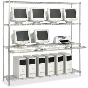 Safco Wire Lan System Stand - 72" x 29" x 73" - Steel - 3 x Shelf(ves) - Gray