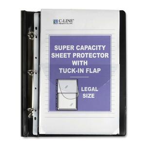 C-line Super Capacity Sheet Protector w/ Tuck-in Flap - For Protection - 200 Sheet Capacity - Legal 8.5" x 14" - Vinyl - 10 / Pack - Clear