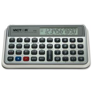 Victor V12 Financial Calculator - 120 Functions - 10 Character(s) - Battery Powered - 3.5" x 5.5" x 1" - White