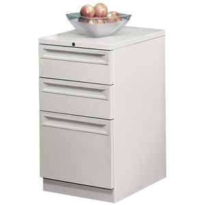 HON Flagship 38000 Series "K" Pull File Cabinet - 15" x 20" x 28" - 2 x Box, 1 x File Drawer(s) - Security Lock - Light Gray