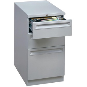 HON Flagship 38000 Series "K" Pull File Cabinet - 15" x 23" x 28" - 2 x Box, 1 x File Drawer(s) - Security Lock - Light Gray
