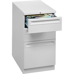 HON Flagship 38000 Series "K" Pull File Cabinet - 15" x 29" x 28" - 2 x Box, 1 x File Drawer(s) - Security Lock - Light Gray