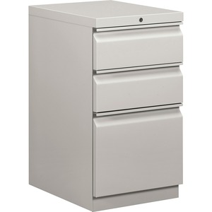 HON Brigade Series Mobile Pedestal - 15" x 20" x 28" - 2 x Box, 1 x File Drawer(s) - Legal, Letter - Security Lock - Light Gray
