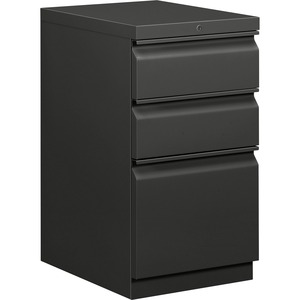 HON Brigade Series Mobile Pedestal - 15" x 20" x 28" - 2 x Box, 1 x File Drawer(s) - Legal, Letter - Security Lock - Charcoal
