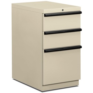 HON Brigade D Pull File Cabinet - 15" x 23" x 28" - 2 x Box, 1 x File Drawer(s) - Security Lock - Putty