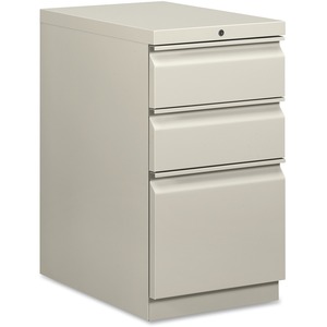 HON Brigade Series Mobile Pedestal - 15" x 23" x 28" - 2 x Box, 1 x File Drawer(s) - Legal, Letter - Security Lock - Light Gray