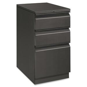 HON Brigade Series Mobile Pedestal - 15" x 23" x 28" - 2 x Box, 1 x File Drawer(s) - Legal, Letter - Security Lock - Charcoal