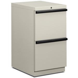 HON Brigade Standard Height Pedestal - 15" x 20" x 28" - 2 x File Drawer(s) - Security Lock - Light Gray