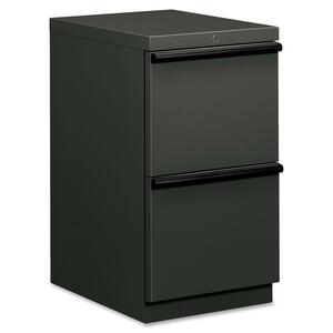 HON Brigade Standard Height Pedestal - 15" x 20" x 28" - 2 x File Drawer(s) - Security Lock - Charcoal