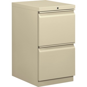 HON Brigade Standard Height Pedestal - 15" x 20" x 28" - 2 x File Drawer(s) - Security Lock - Putty
