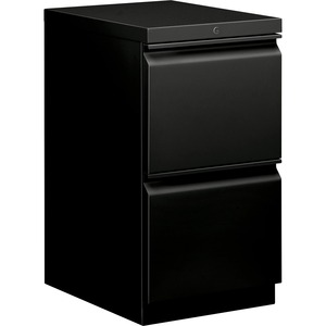 HON Brigade Standard Height Pedestal - 15" x 20" x 28" - 2 x File Drawer(s) - Security Lock - Black