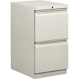 HON Brigade Standard Height Pedestal - 15" x 20" x 28" - 2 x File Drawer(s) - Security Lock - Light Gray