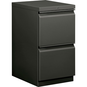 HON Brigade Standard Height Pedestal - 15" x 20" x 28" - 2 x File Drawer(s) - Security Lock - Charcoal