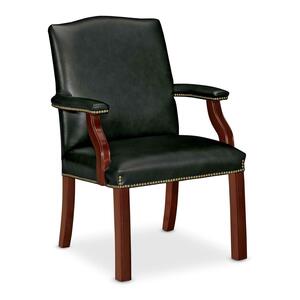 HON Leather Crested Back Guest Chair26" x 28" x 36" - Leather Black Seat