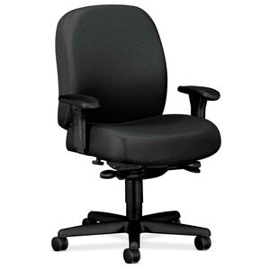 HON Mid-back Task Chair With Adjustable Arms - 32" x 29.5" x 43.5" - Nano-Tex Fabric Charcoal Gray Seat