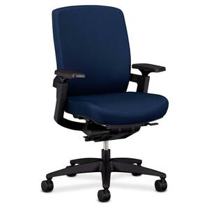 HON F3 Ergonomic Mid-Back Work Chair - 27" x 34" x 42" - Fabric Marine Blue Seat