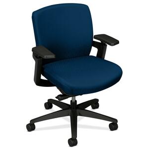 HON Low-back Task Chair - 27" x 33" x 38" - Polyester Marine Blue Seat
