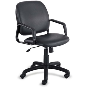 Safco Cava Collection High-Back Task Chair - Black Frame24" x 24" x 39.5" - Polyester Black, Vinyl Seat