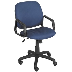 Safco Cava Collection High Back Manager Chair - Black Frame24" x 24" x 39.5" - Polyester Blue Seat