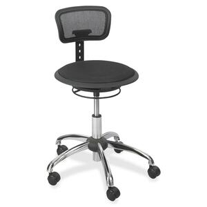 Safco Mesh Stool with Backrest - 250lb23.75" x 23.75" x 27" - Black