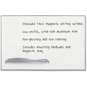Balt Low Profile Porcelain Markerboard - 4ft x 6ft - Anodized Aluminum Frame - White