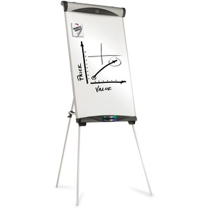 Quartet Tripod Easel Stand with Magnetic Dry-Erase Board - Silver