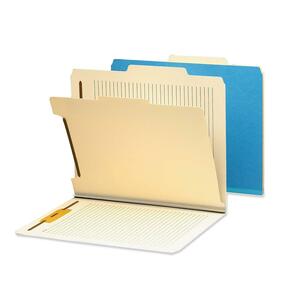 Smead WaterShed Classification Folder - Letter - 8.5" x 11" - 1/3 Tab Cut - 1 Divider - 2" Expansion - 2, 1 Fastener - 10 / Box - Blue