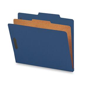 Sparco Colored Classification Folder - Letter - 8.5" x 11" - 1 Divider - 10 / Box - Blue