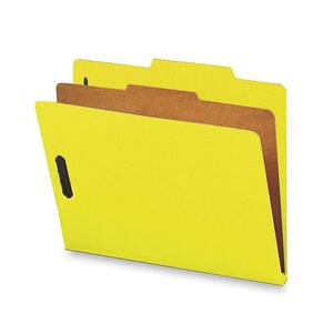 Sparco Colored Classification Folder - Letter - 8.5" x 11" - 1 Divider - 10 / Box - Yellow