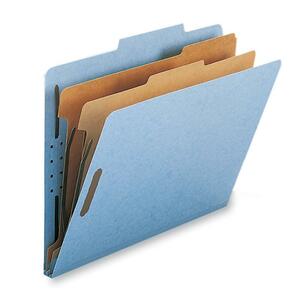 Sparco Classification Folder - Letter - 8.5" x 11" - 2 Divider - 10 / Box - Blue
