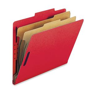 Sparco Classification Folder - Letter - 8.5" x 11" - 2 Divider - 10 / Box - Red