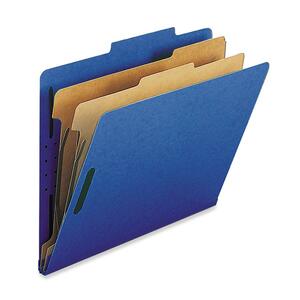 Sparco Classification Folder - Letter - 8.5" x 11" - 2 Divider - 10 / Box - Dark Blue