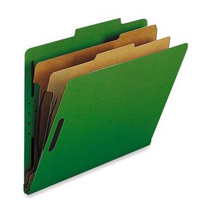 Sparco Classification Folder - Letter - 8.5" x 11" - 2 Divider - 10 / Box - Green