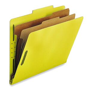 Sparco Classification Folder - Letter - 8.5" x 11" - 2 Divider - 10 / Box - Yellow