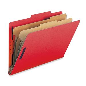 Sparco Classification Folder - Legal - 8.5" x 14" - 2 Divider - 10 / Box - Bright Red