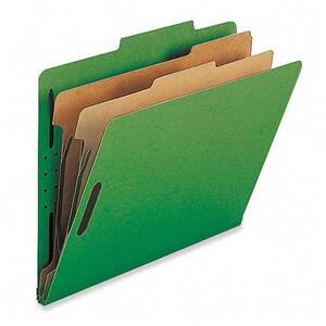 Sparco Classification Folder - Legal - 8.5" x 14" - 2 Divider - 10 / Box - Green