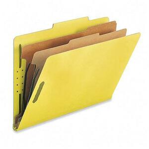 Sparco Classification Folder - Legal - 8.5" x 14" - 2 Divider - 10 / Box - Yellow