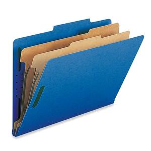 Sparco Classification Folder - Legal - 8.5" x 14" - 2 Divider - 10 / Box - Dark Blue